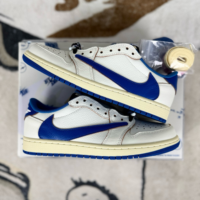 Jordan 1 Retro Low Og Sp Fragment X Travis Scott Sail Military Blue
