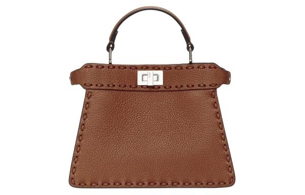  FENDI Peekaboo ISeeU Grain Calfskin One Shoulder Handbag Women's Brown 8BN335-ARBB-F1NPG size 20*11*15.5cm