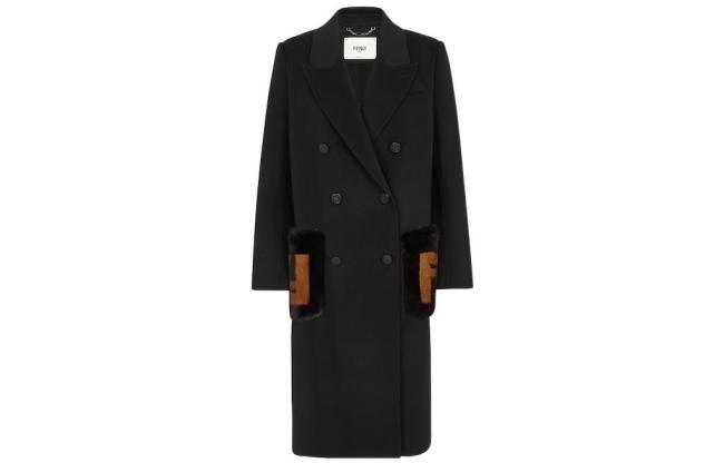FENDI Double Breasted Pocket-Detailed Trench Coat