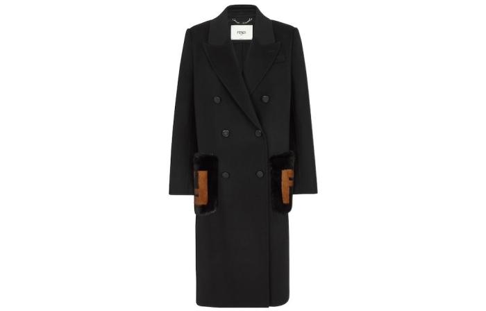 FENDI Double Breasted Pocket-Detailed Trench Coat