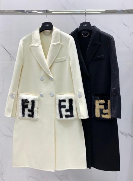 FENDI Double Breasted Pocket-Detailed Trench Coat