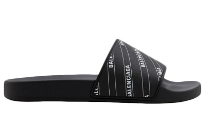 Balenciaga Rubber Slides 'Stripe Logo Piscine - Black'