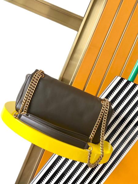 SAINT LAURENT Sheepskin Handbag, Shoulder Bag Women's Dark Brown 734153-AACQO-3212 size 26*7*14 cm