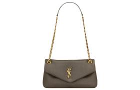 SAINT LAURENT Sheepskin Handbag, Shoulder Bag Women's Dark Brown 734153-AACQO-3212 size 26*7*14 cm