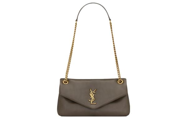 SAINT LAURENT Sheepskin Handbag, Shoulder Bag Women's Dark Brown 734153-AACQO-3212 size 26*7*14 cm