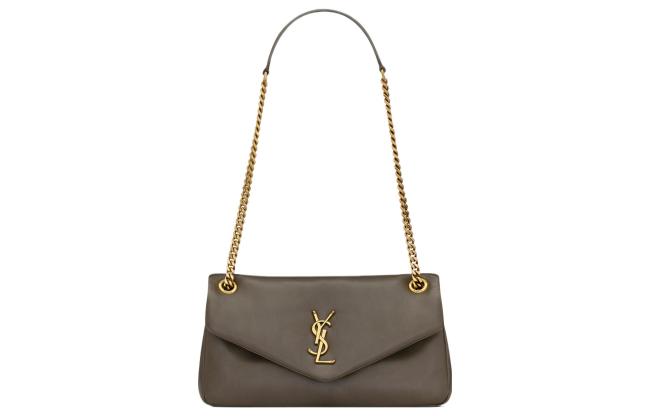 SAINT LAURENT Sheepskin Handbag, Shoulder Bag Women's Dark Brown 734153-AACQO-3212 size 26*7*14 cm