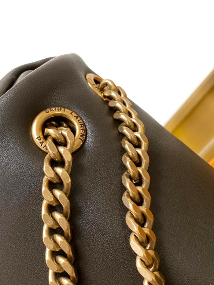 SAINT LAURENT Sheepskin Handbag, Shoulder Bag Women's Dark Brown 734153-AACQO-3212 size 26*7*14 cm