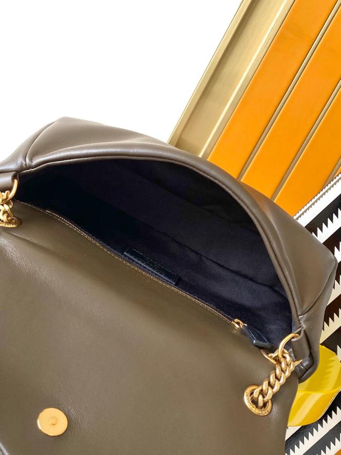 SAINT LAURENT Sheepskin Handbag, Shoulder Bag Women's Dark Brown 734153-AACQO-3212 size 26*7*14 cm