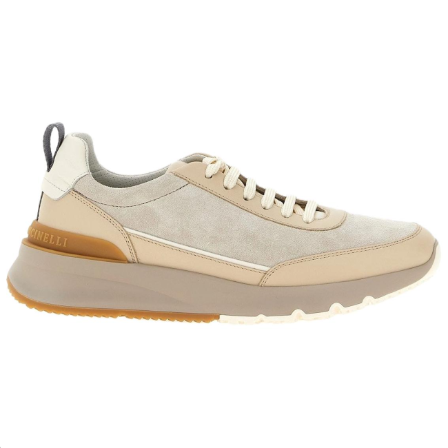 Brunello Cucinelli Logo Embossed Lace Up Sneakers