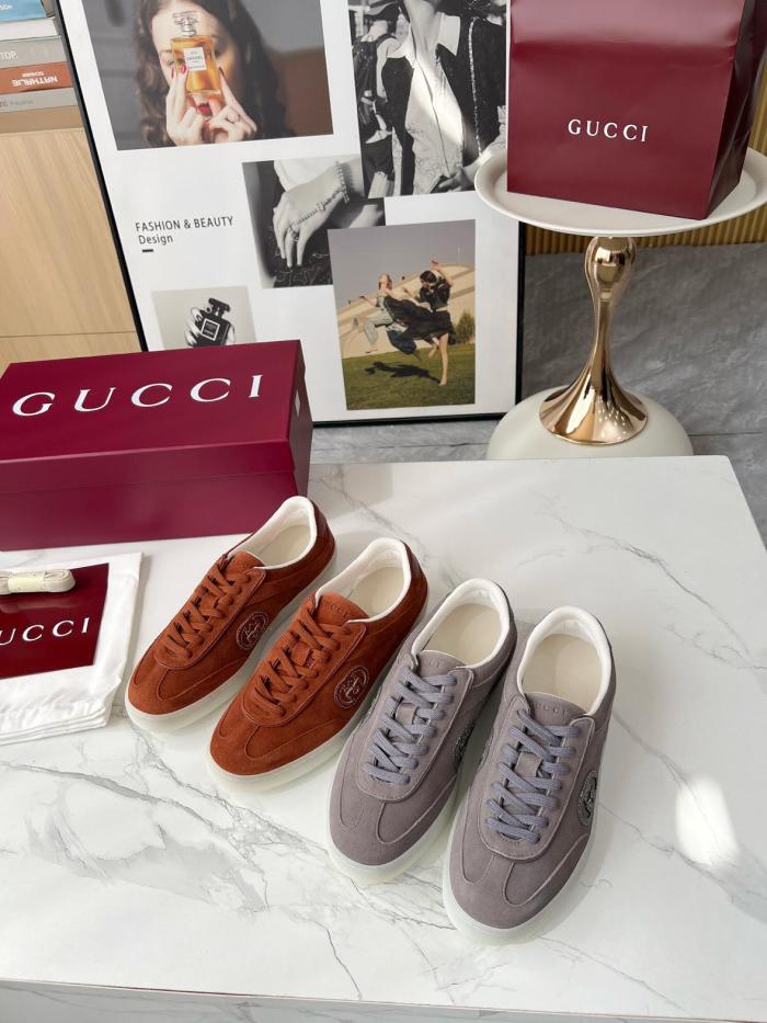 GUCCI G75 Low top Skateboard Shoes Men's Light Brown
