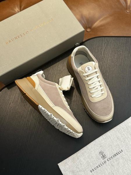 Brunello Cucinelli Logo Embossed Lace Up Sneakers