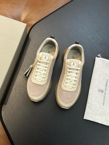 Brunello Cucinelli Logo Embossed Lace Up Sneakers