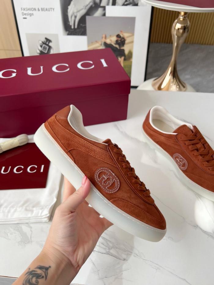 GUCCI G75 Low top Skateboard Shoes Men's Light Brown