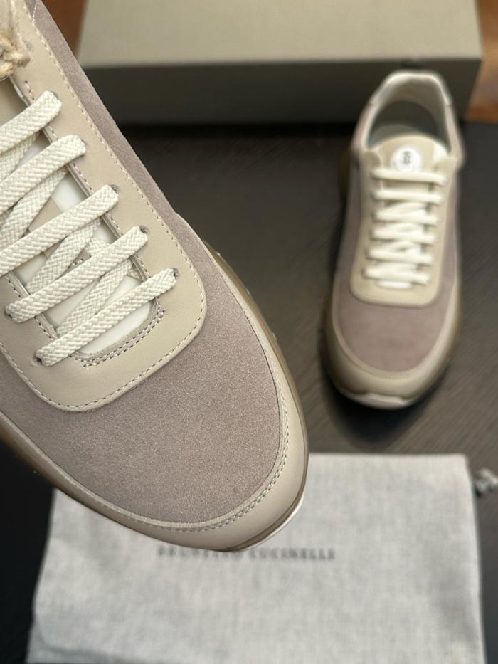 Brunello Cucinelli Logo Embossed Lace Up Sneakers