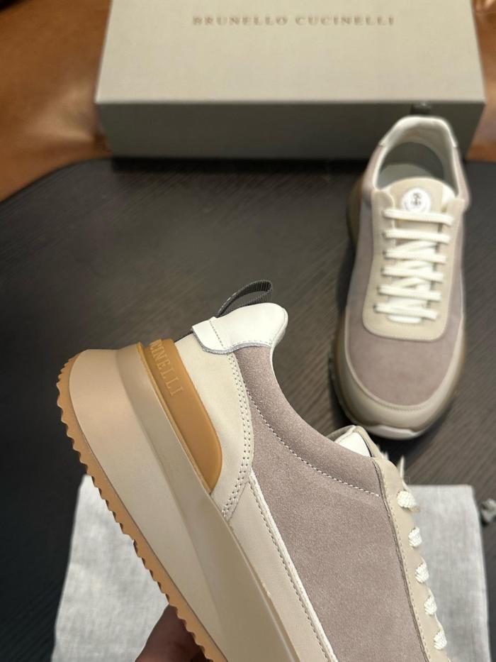 Brunello Cucinelli Logo Embossed Lace Up Sneakers