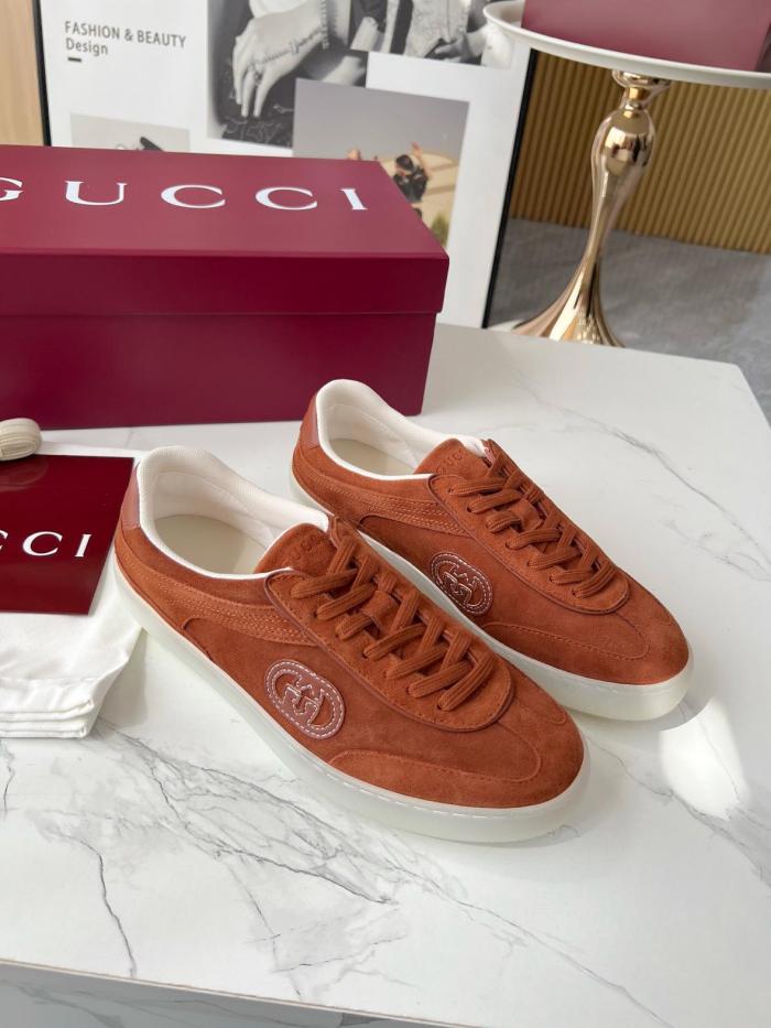 GUCCI G75 Low top Skateboard Shoes Men's Light Brown