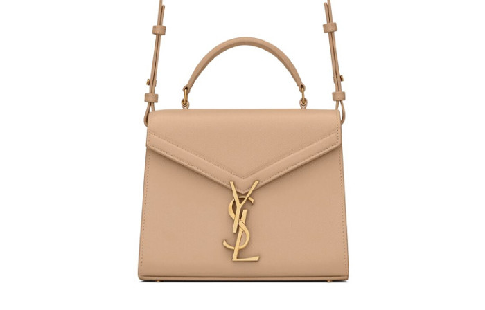 SAINT LAURENT CASSANDRA Leather Crossbody Handbag, Shoulder Bag Mini Women's Dark Beige 623930-BOW0W-2721 size 20*7.5*16 cm