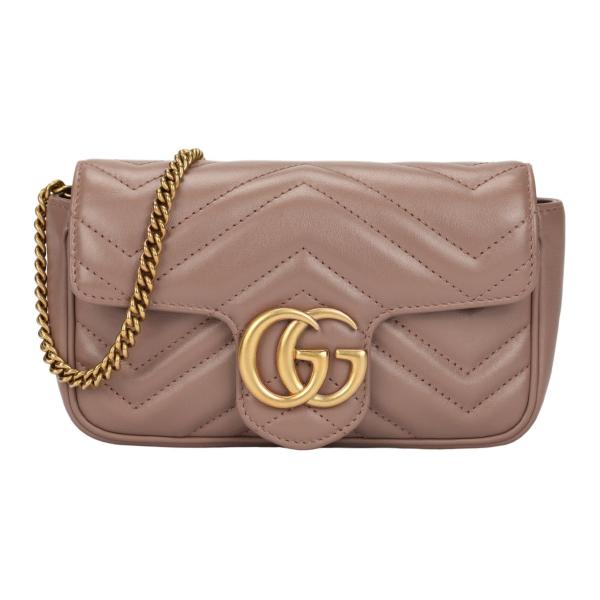 GUCCI GG Marmont Leather Crossbody Bag, Shoulder Bag Extra Mini Women's Milk Tea Nude 476433-DSVRT-5729 size 16.5*4.5*10 cm