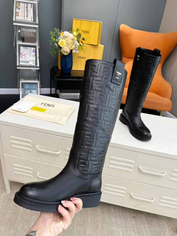 FENDI Filo Knee high Boots Women's Black