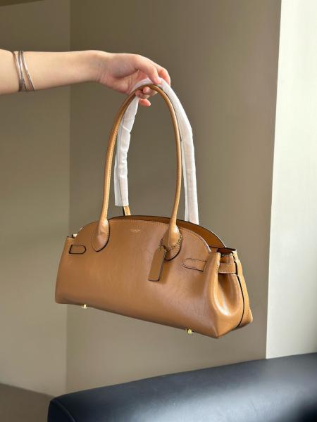 COACH Empire Carryall Glazed Surface Leather Shoulder Bag Large Women's Brass & Honeys Brown CAM03-B4T7J size 34.3*12.06*15.88 cm