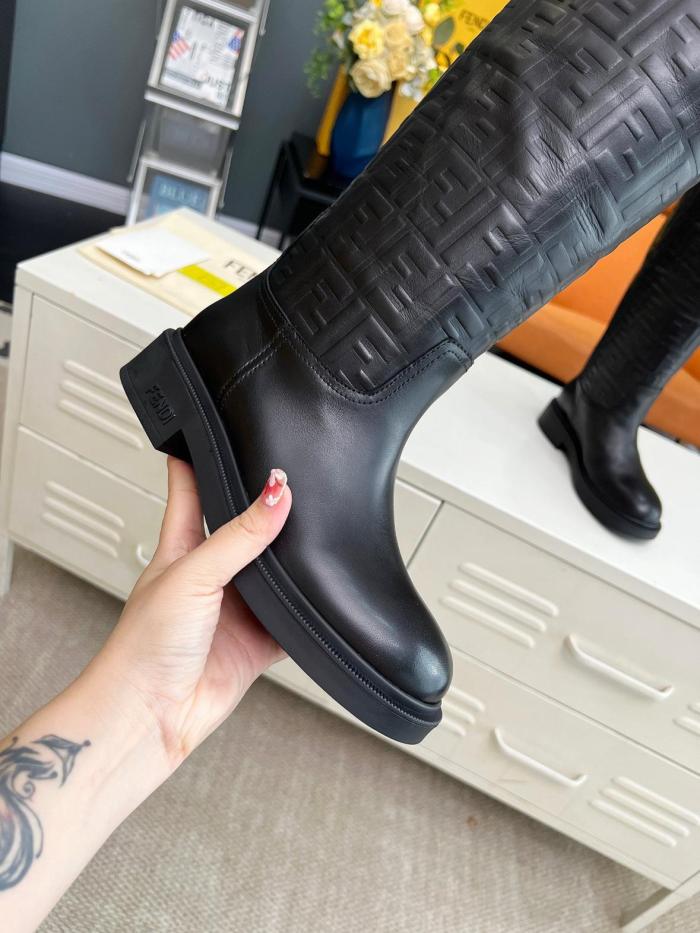 FENDI Filo Knee high Boots Women's Black