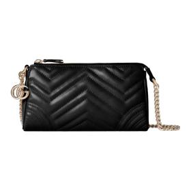 GUCCI GG Marmont Leather Shoulder Bag Small Women's Black 847589-DTDFT-1000 size 18*3.5*11 cm