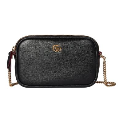 GUCCI GG Marmont Leather Camera Bag, Shoulder Bag Mini Women's Black 772759-AAE5F-1062 size 18.3*4.1*11 cm