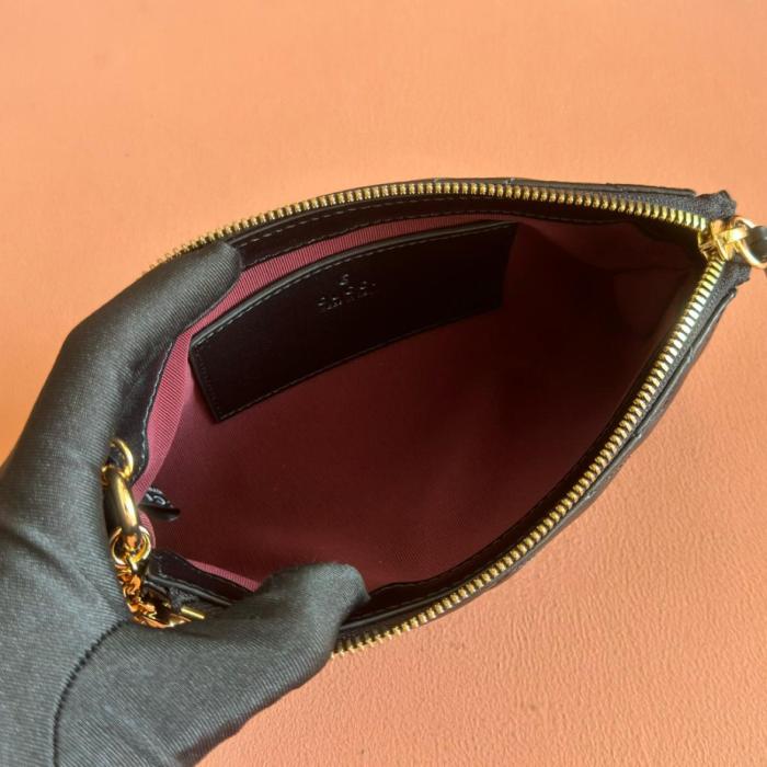 GUCCI GG Marmont Leather Shoulder Bag Small Women's Black 847589-DTDFT-1000 size 18*3.5*11 cm