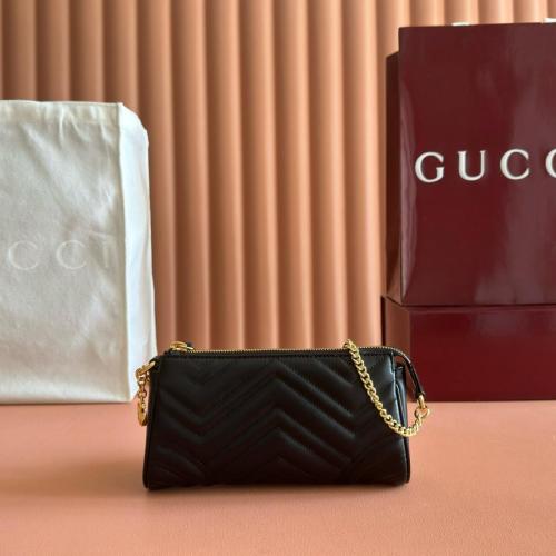 GUCCI GG Marmont Leather Shoulder Bag Small Women's Black 847589-DTDFT-1000 size 18*3.5*11 cm