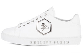 PHILIPP PLEIN Low-Top Stylish Skateboarding Shoes Men's White