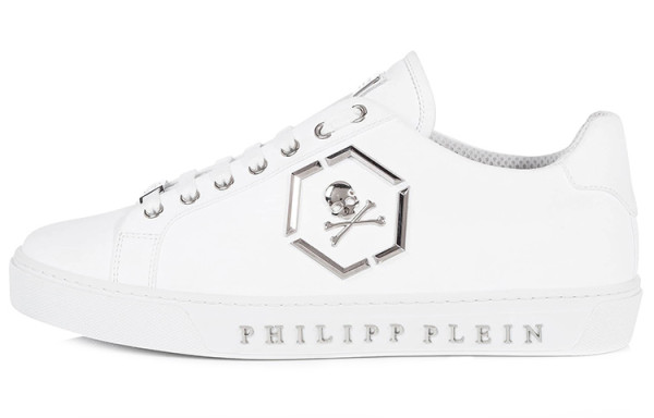 PHILIPP PLEIN Low-Top Stylish Skateboarding Shoes Men's White