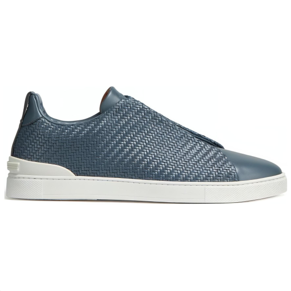 Zegna Triple Stitch Low-Top Skateboard Shoes Men's Blue
