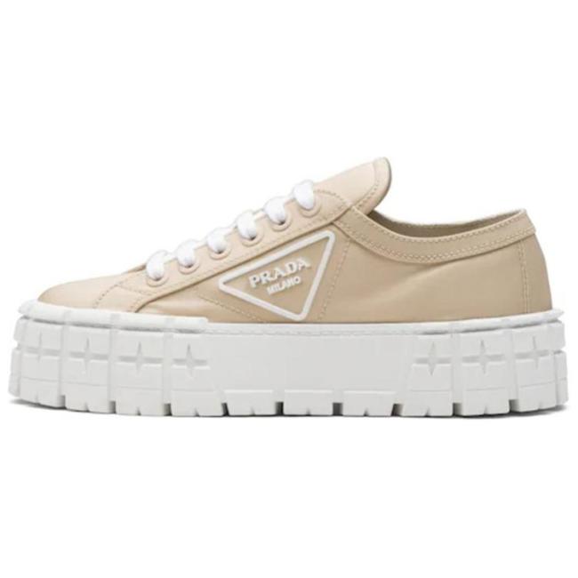 PRADA Women's Gabardine Wheel Platform 'Light Brown'