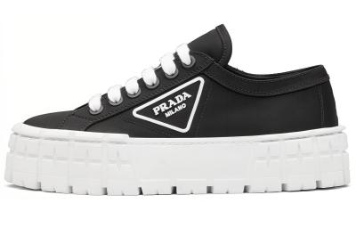 PRADA Double Wheel Re nylon Gabardine Sneakers 'Black' Women's