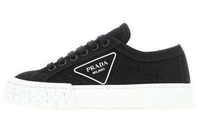 PRADA Women's Gabardine Wheel Low 'Black White'