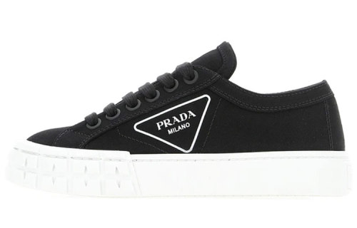 PRADA Women's Gabardine Wheel Low 'Black White'