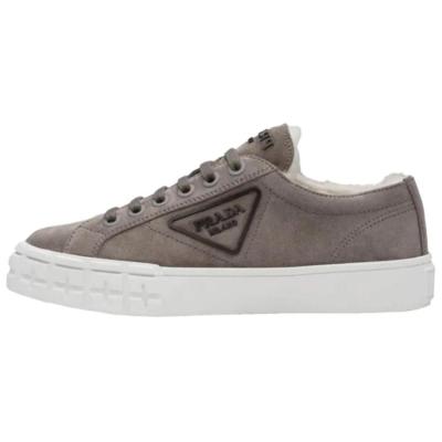 PRADA Gabardine Low Top Skateboard Shoes Women's Gray