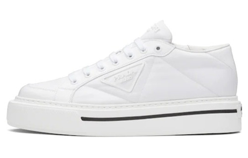 PRADA Macro Stylish Skateboarding Shoes Men's White
