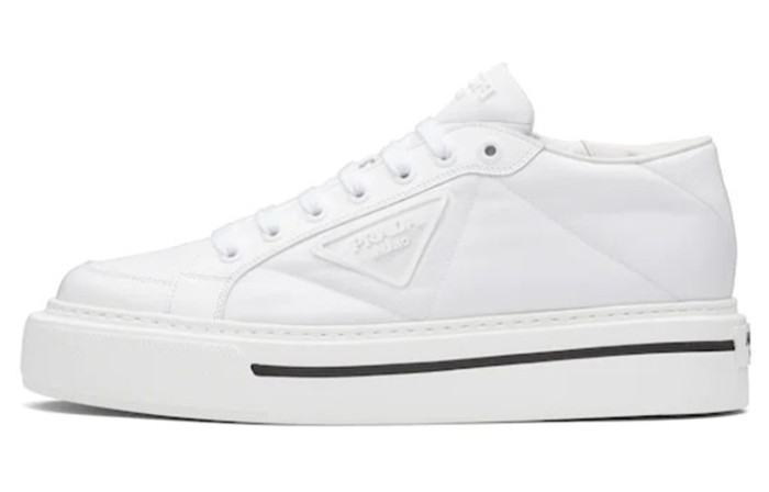 PRADA Macro Stylish Skateboarding Shoes Men's White
