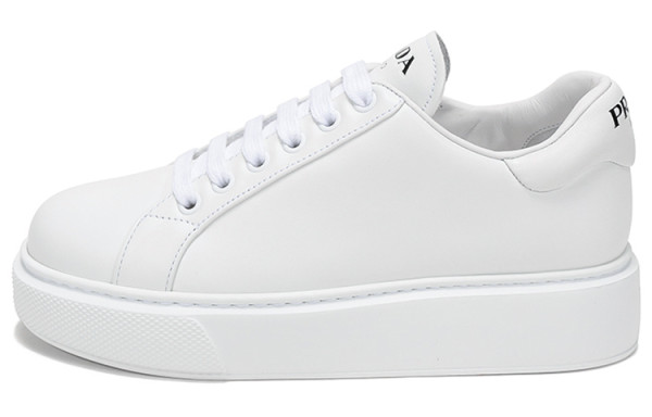 PRADA Low Top Skateboard Shoes Women's White