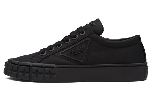 PRADA Wheel Re Nylon Low Top Stylish Skateboarding Shoes Black