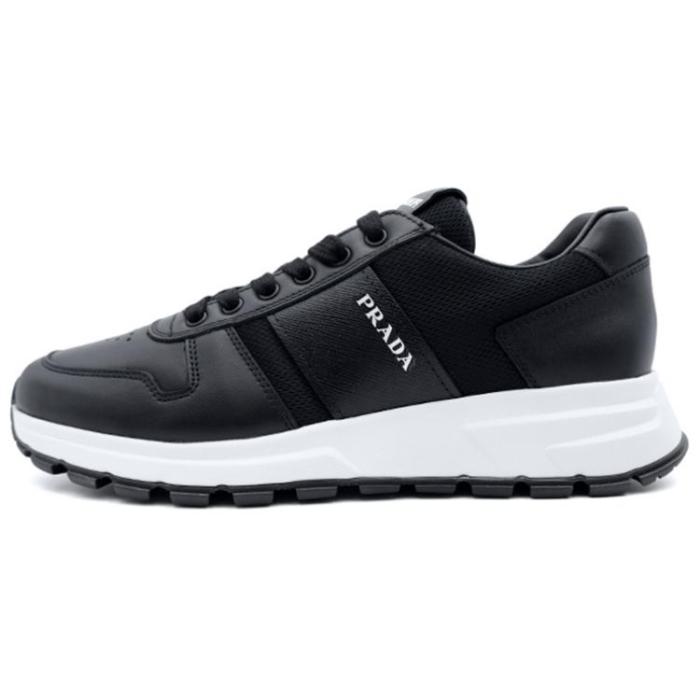 PRADA Prax 1 Leather Low Top Black