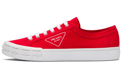 PRADA Wheel Skateboard Shoes Men's Low top Red