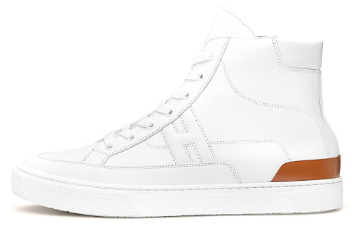 HERMES District High Top Skateboard Shoes Men's White