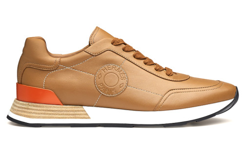 HERMES Drive Low-Top Casual Shoes Men's Brown