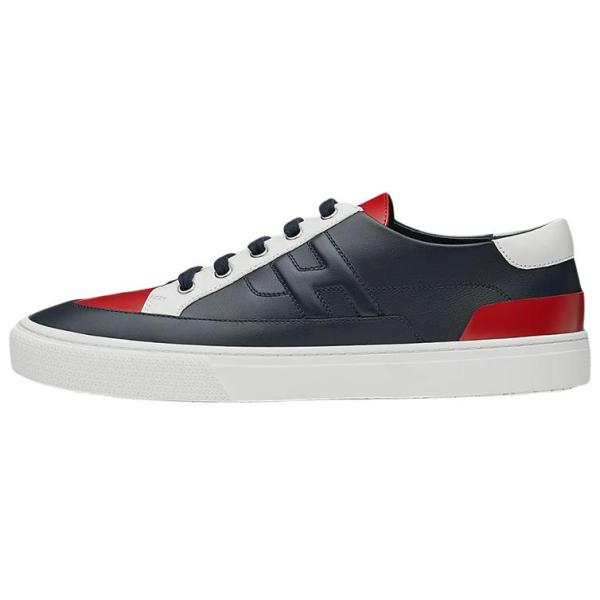 HERMES Deep Low Top Stylish Skateboarding Shoes Men's Black Red