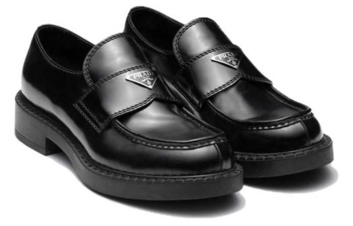 PRADA 35mm Loafer Black Brushed Leather