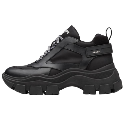 PRADA Mid top Athletic Shoes Men's Black
