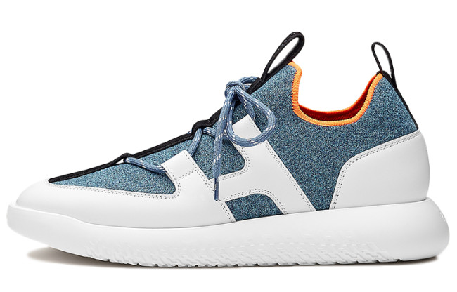 HERMES Duel Low top Casual Shoes Women's White Blue