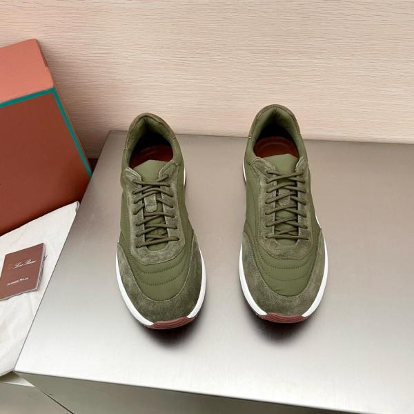 Loro Piana Week End Walk Low top Casual Shoes Men's Dark Green